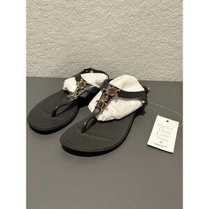 NWT Oka-B Black Sandals Women's Size 7 – Turtle Embellished Flip Flops